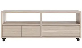 Mueble tv con ruedas 2 puertas 2 cajones nórdico Sendai