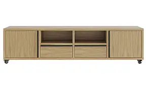 Mueble tv con ruedas 2 puertas nórdico Borgen