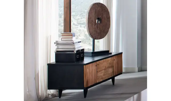 Mueble tv 2 cajones 2 puertas vintage Maze