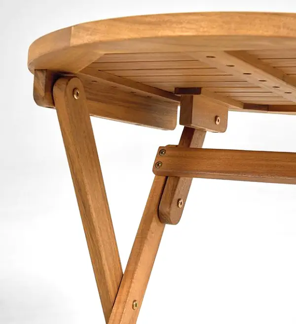 Pack de mesa de terraza plegable apilable con 2 sillas de madera
