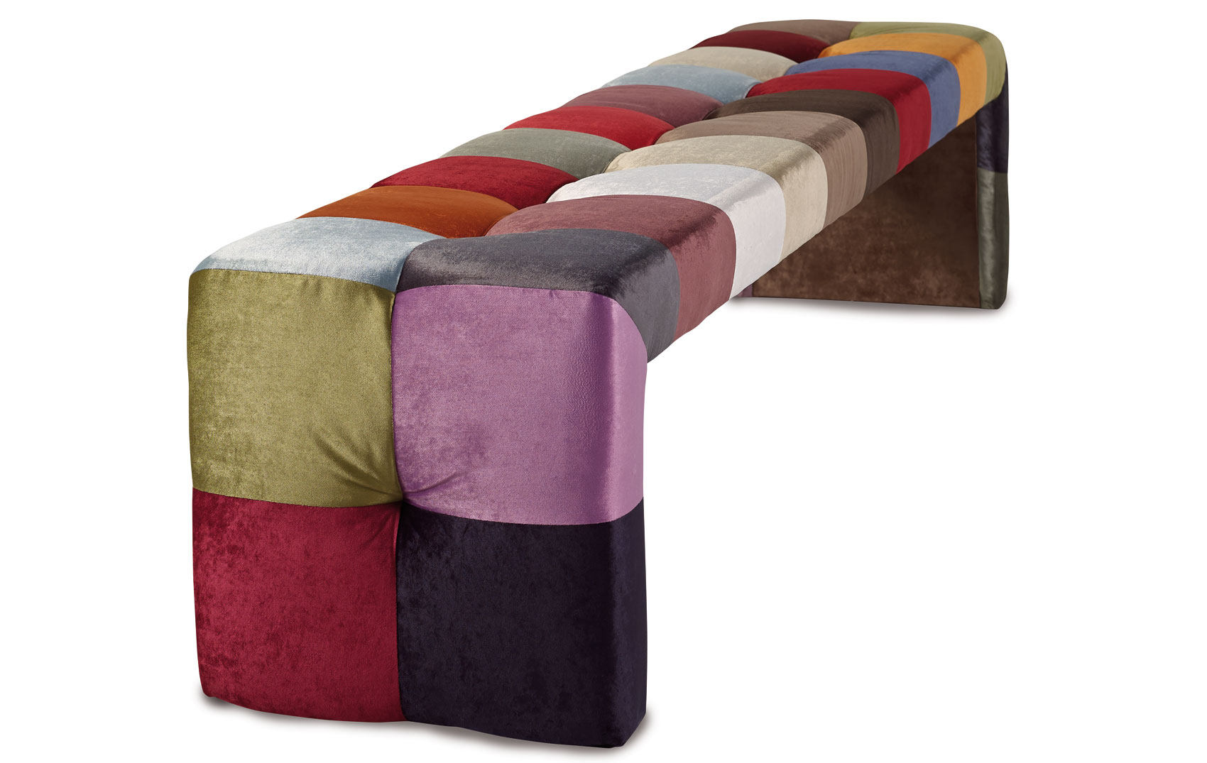 Banco vintage patchwork recto cuadros