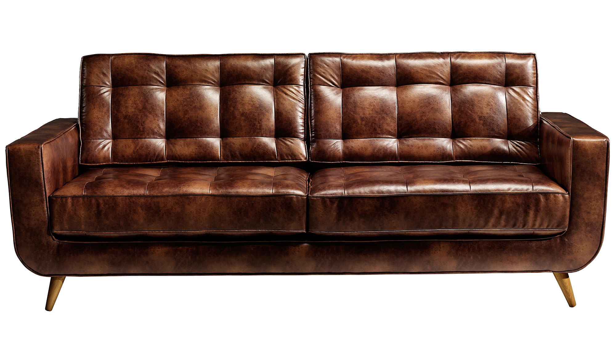 Sofá retro cuero Sterling Cooper de lujo en Tu