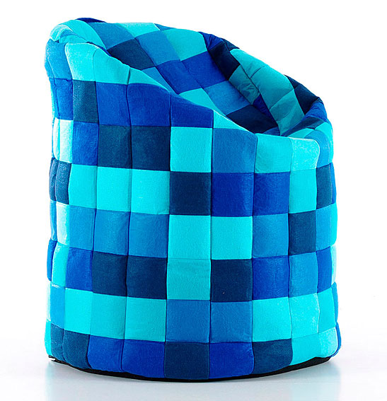 Pouf azul patchwork Pops