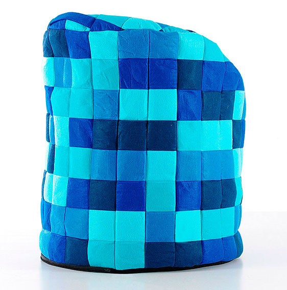 Pouf azul patchwork Pops