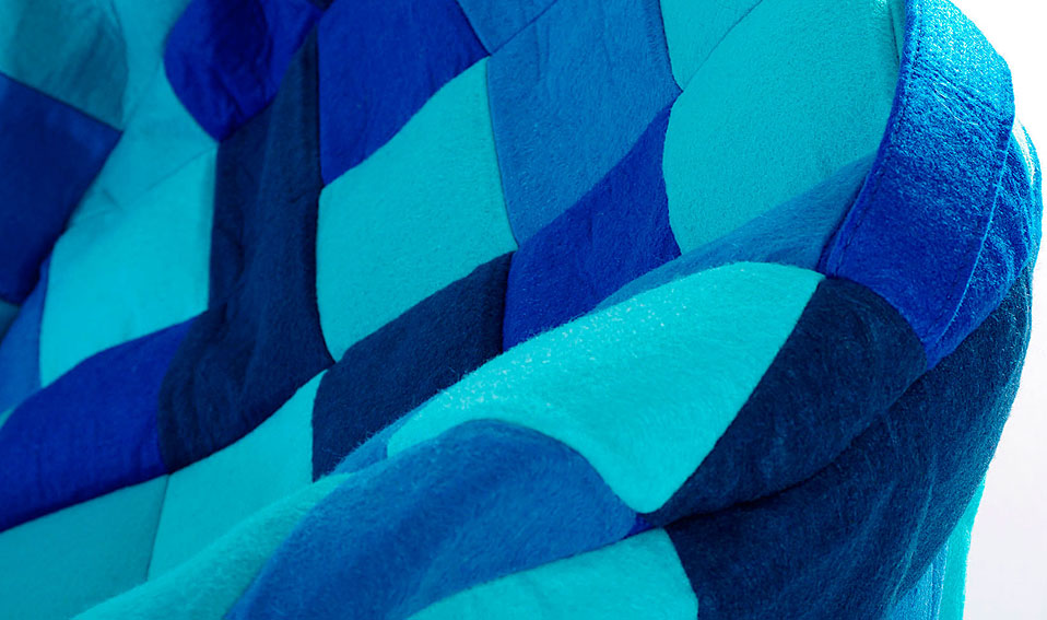 Pouf azul patchwork Pops
