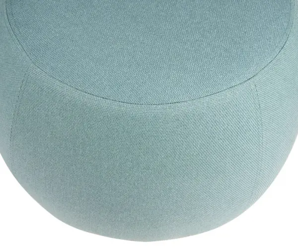 Puf tapizado redondo Jason azul turquesa