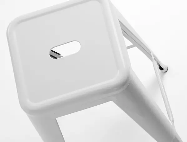 Taburete blanco industrial Fenix