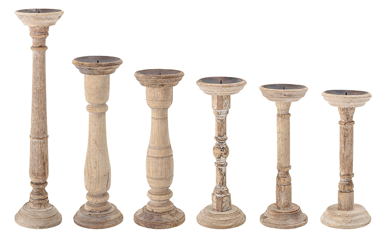 Set 6 portavelas madera reciclada