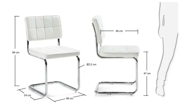 Silla blanca moderna Enna