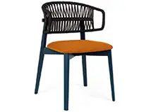 Silla tapizada y cuerda respaldo curvo Cofee