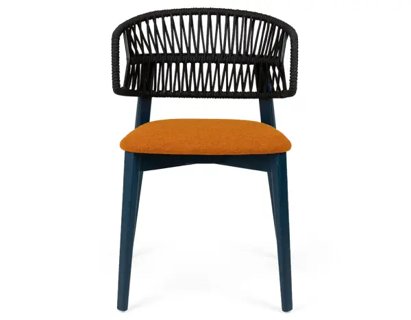 Silla tapizada y cuerda respaldo curvo Cofee