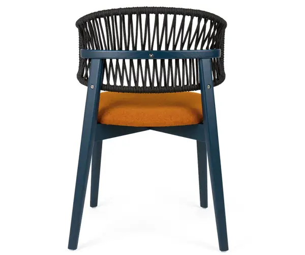 Silla tapizada y cuerda respaldo curvo Cofee