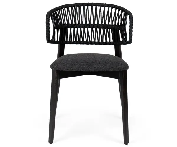 Silla tapizada y cuerda respaldo curvo Cofee