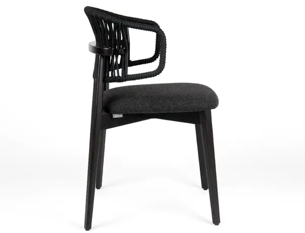 Silla tapizada y cuerda respaldo curvo Cofee