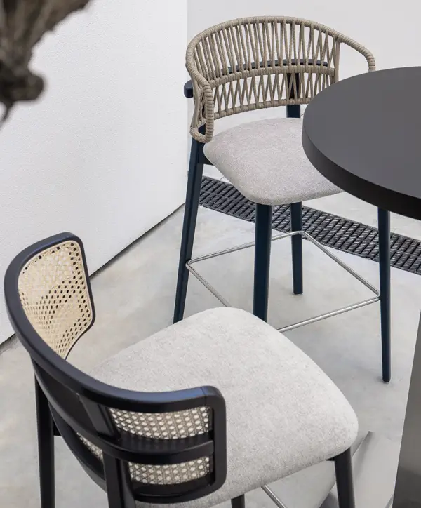 Silla tapizada y cuerda Cofee