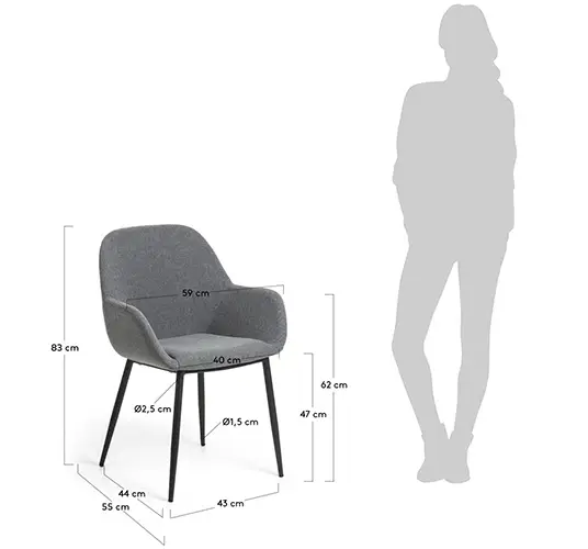 Sillón gris Konna