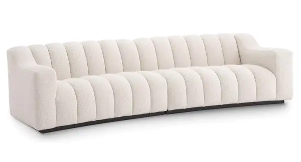 Sofá Kelly large tapizado bouclé crema