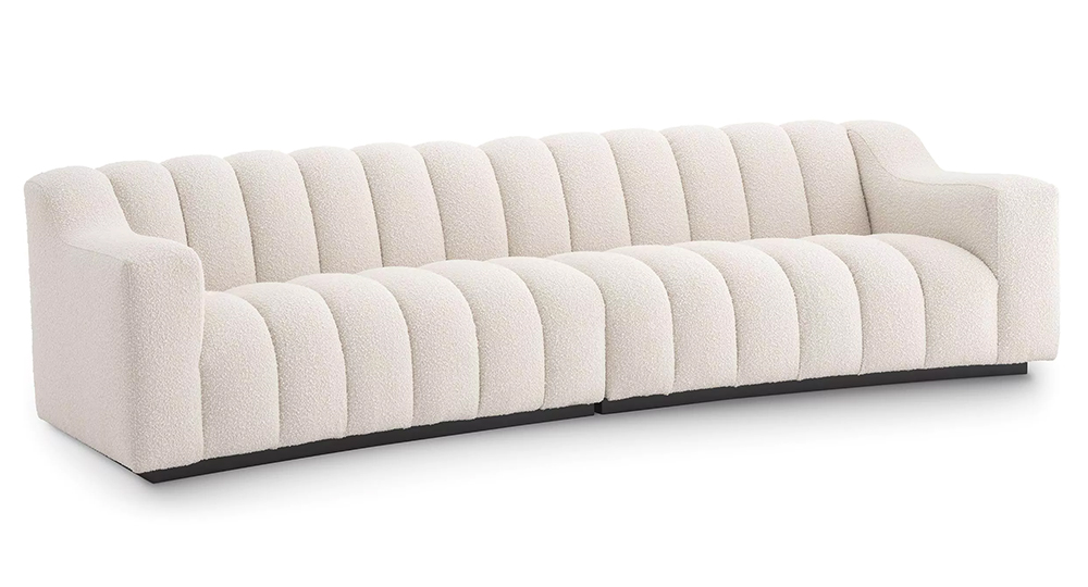 Sofá Kelly large tapizado bouclé crema