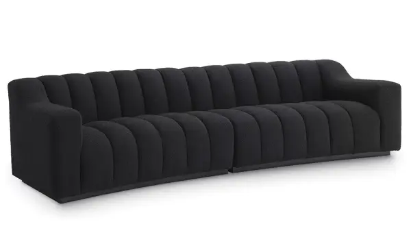 Sofá Kelly large tapizado bouclé negro
