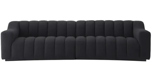 Sofá Kelly large tapizado bouclé negro