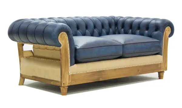 Sofá 2 plazas azul chesterfield Chesire