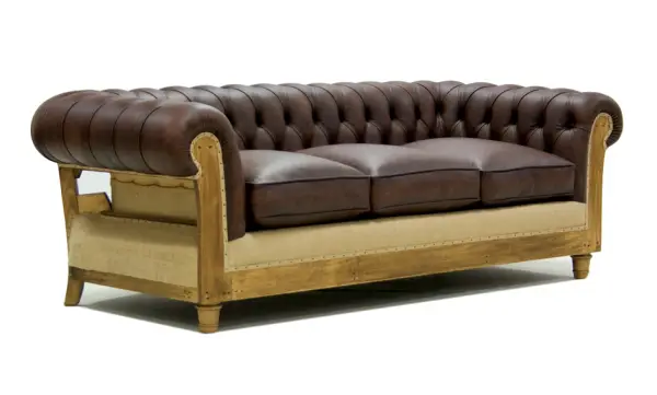Sofá 3 plazas marrón oscuro chesterfield Chesire