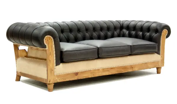 Sofá 3 plazas negro chesterfield Chesire