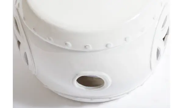 Taburete cerámico bajo blanco