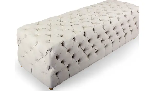 Taburete pie de cama lavardens vintage Artisan tufted