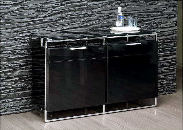 Aparador inox lacado negro Armario Resina Elegance Leroy Merlin ~ Aparador inox lacado negro