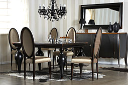 Pack Comedor Colonial Negro Riviera
