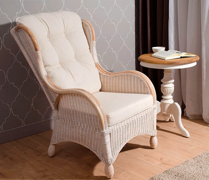 Sillón Monza orejero médula blanco