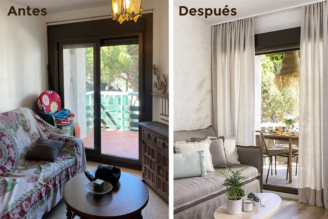 Salón antes y después