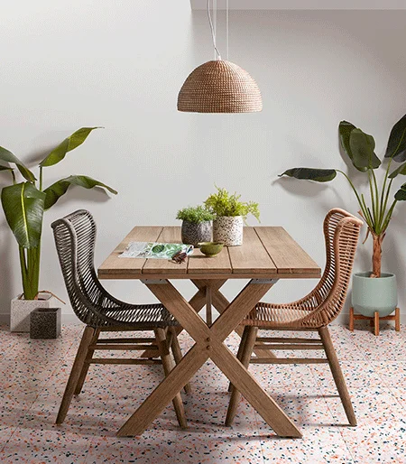 Comedor eucalipto patina gris Brilian