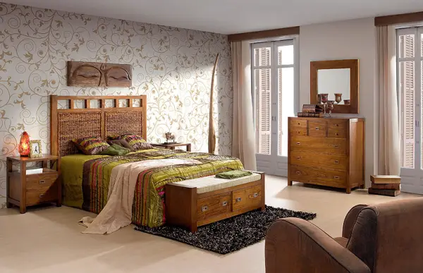 Dormitorio Star Realizado en madera de mindi y croco. Cabecero Star 150.