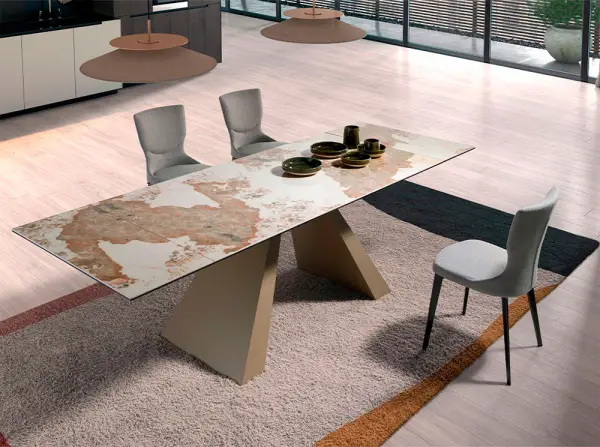 Mesa de comedor extensible porcelánico Flolangen