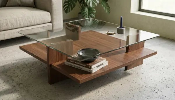 Mesa de centro con tapa de cristal New Jersey