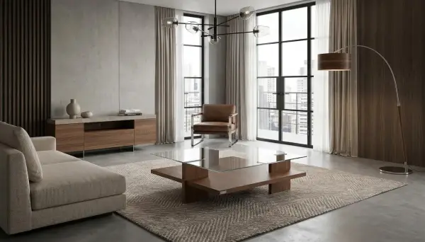 Mesa de centro con tapa de cristal New Jersey