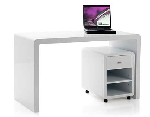 Lacados Mesa escritorio moderno lacado en blanco