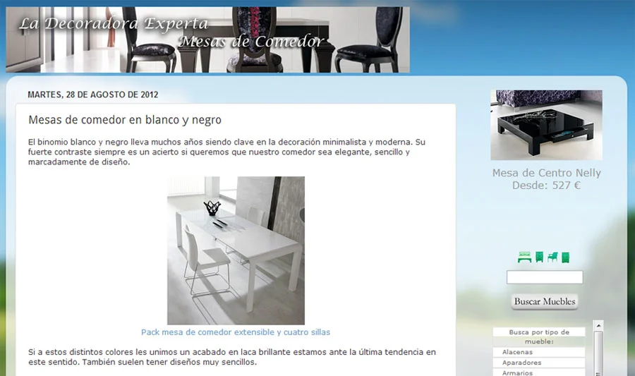 Mesas de comedor en blanco y negro en La decoradora Experta