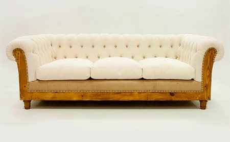 Muebles. Sofá de 3 plazas vintage Chesterfield