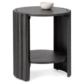 Mesa de noche Orissa de madera de mango negra Mesa de noche Orissa de madera de mango negra