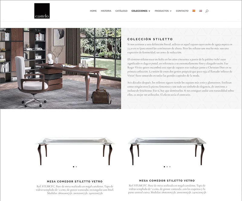 Imagen de la página web de Castelo Muebles.
