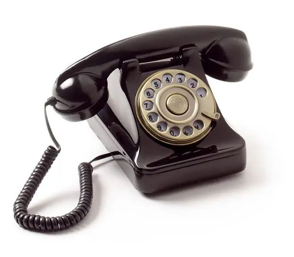 Teléfono Antiguo Negro Cuadrado
