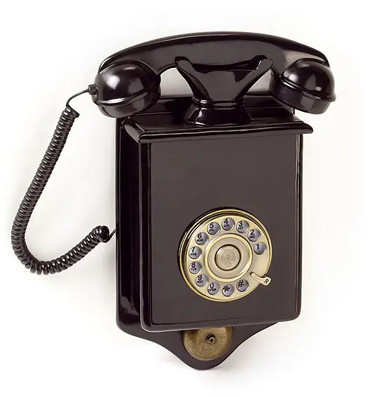Teléfono de Pared Antiguo Negro