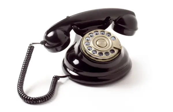 Teléfono Antiguo Negro Redondo