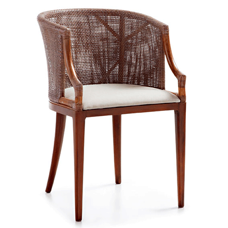 Sillón rattan tapizado colonial Luxor