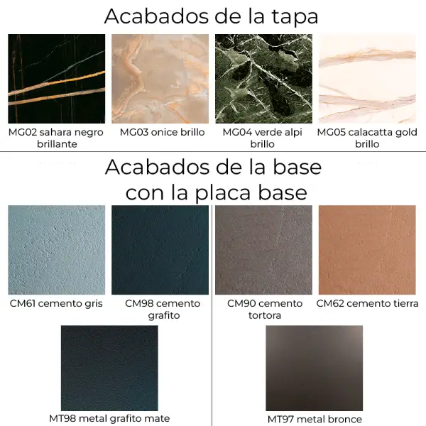 Mesa de comedor redonda extensible y cristal efecto mármol Lycos
