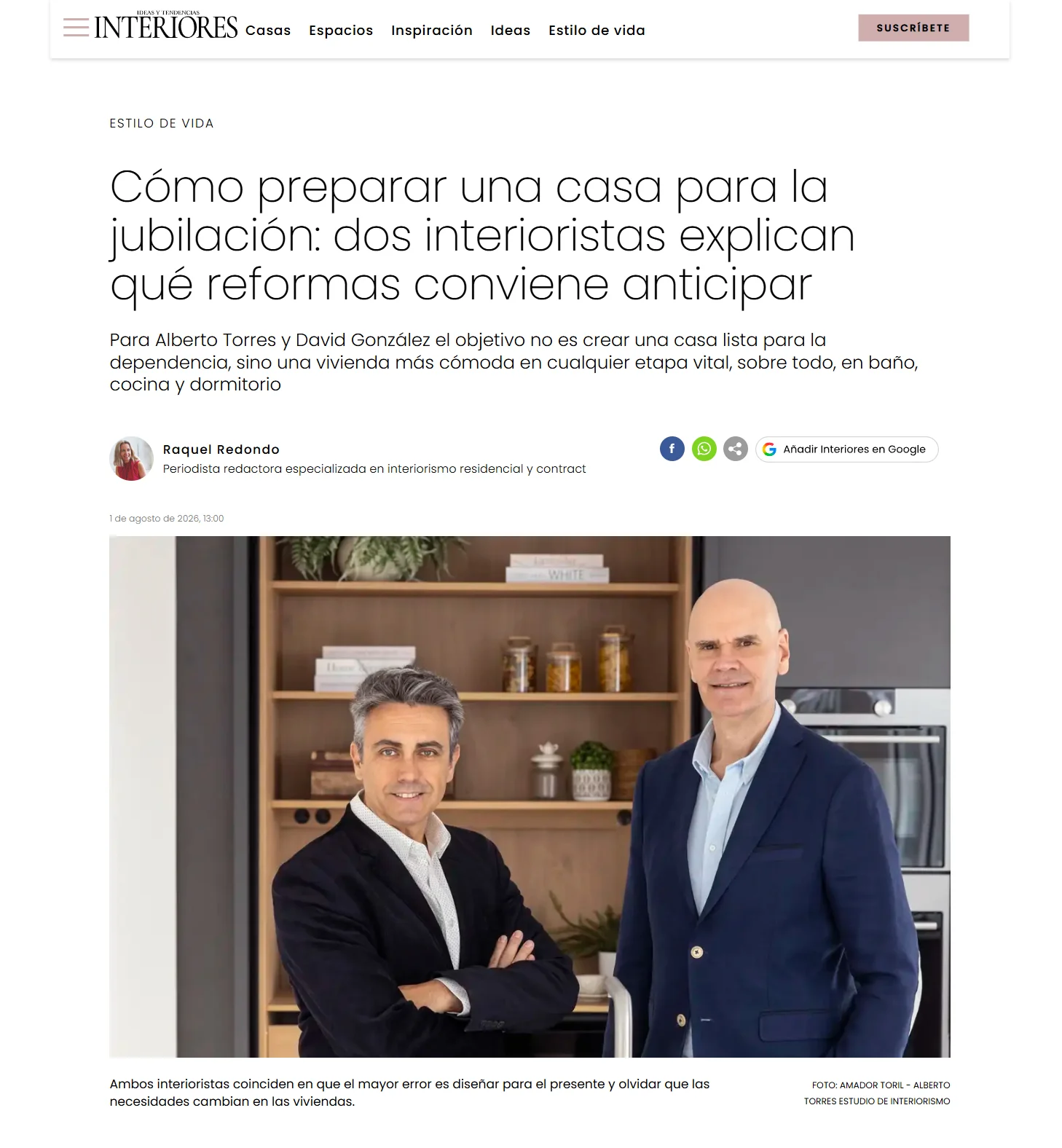 Publicación de Revista Interiores