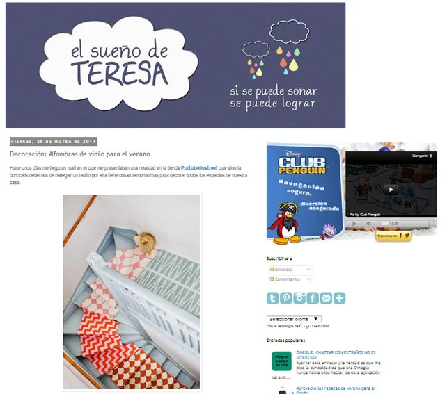 Alfombras para el verano con Portobello en elsuenodeteresa.com
